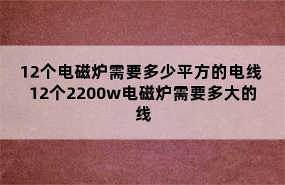 12个电磁炉需要多少平方的电线 12个2200w电磁炉需要多大的线